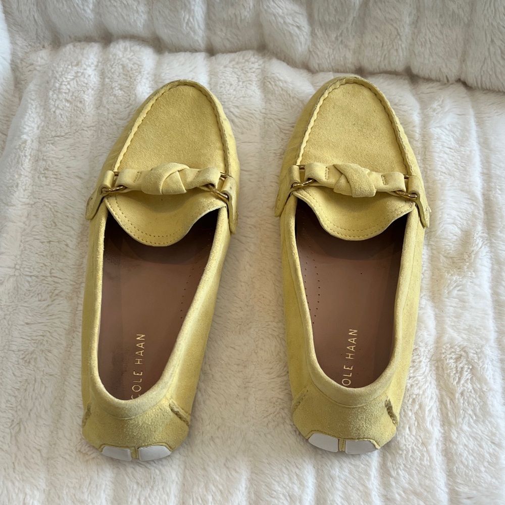 Cole Haan Lemon Suede Knot Loafers - Picture 6 of 8